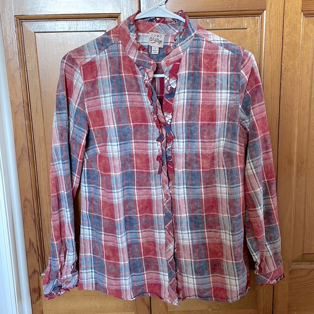 Como Vintage 💯 Cotton Flannel Top - Size Small